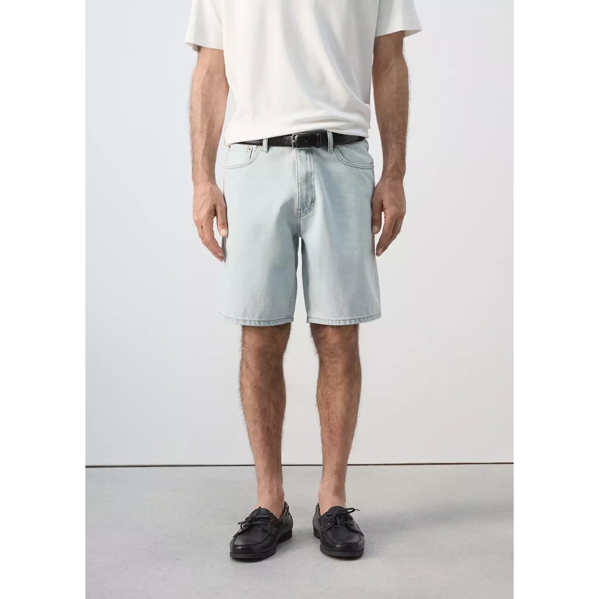 Bermuda en jean droit bleu délavé, MANGO MAN