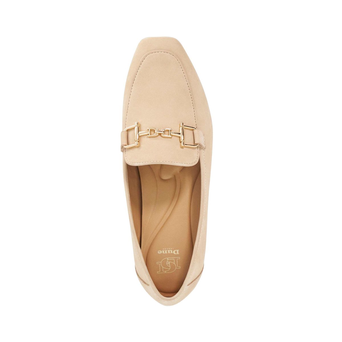 Mocassins en daim avec bordure métallique - GRAINED ecru-leather, DUNE LONDON