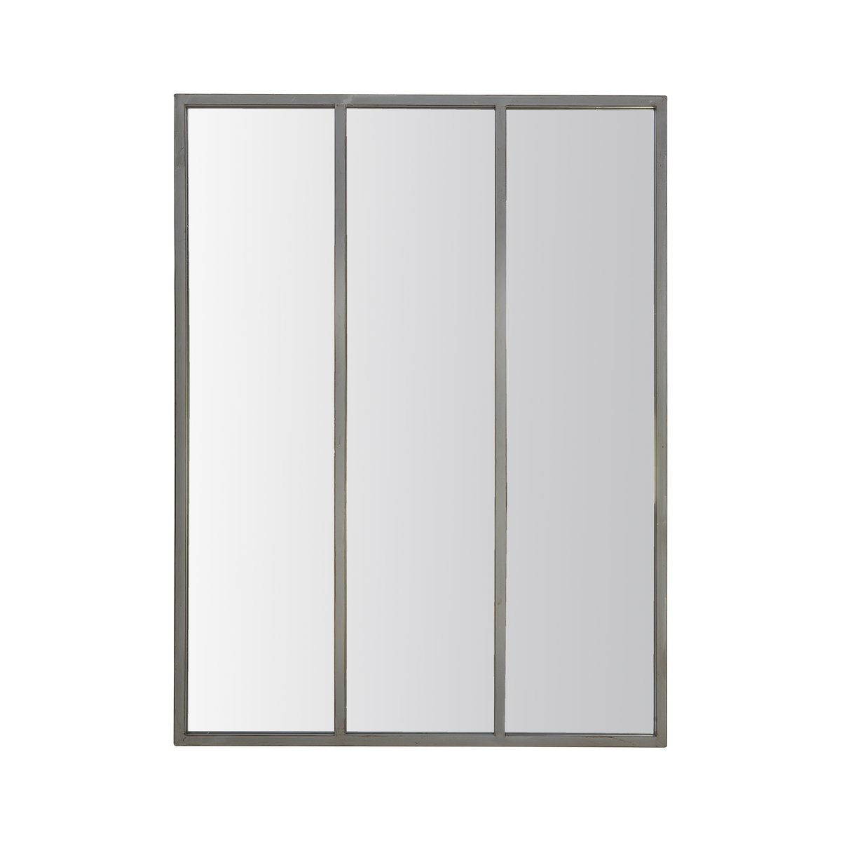 Miroir industriel 3 bandes métal 90x120cm gris, EMDE
