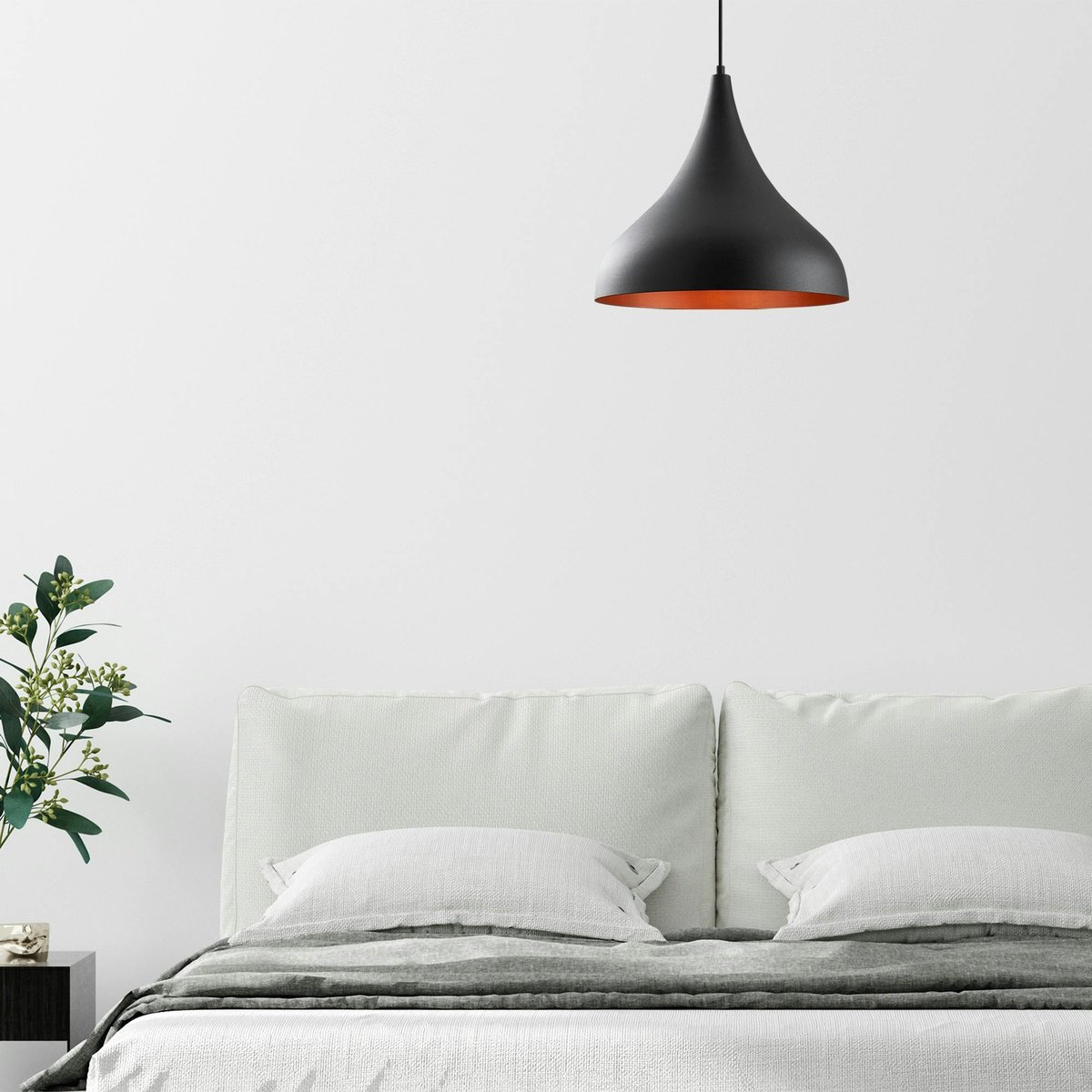 Suspension noire brossée – intérieur brun doré, 41 cm SILE noir, PIER IMPORT