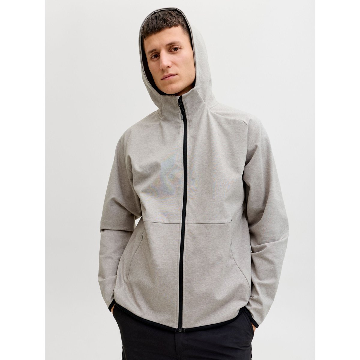 Sweat À Capuche Zippé grise - light grey melange, JACK & JONES