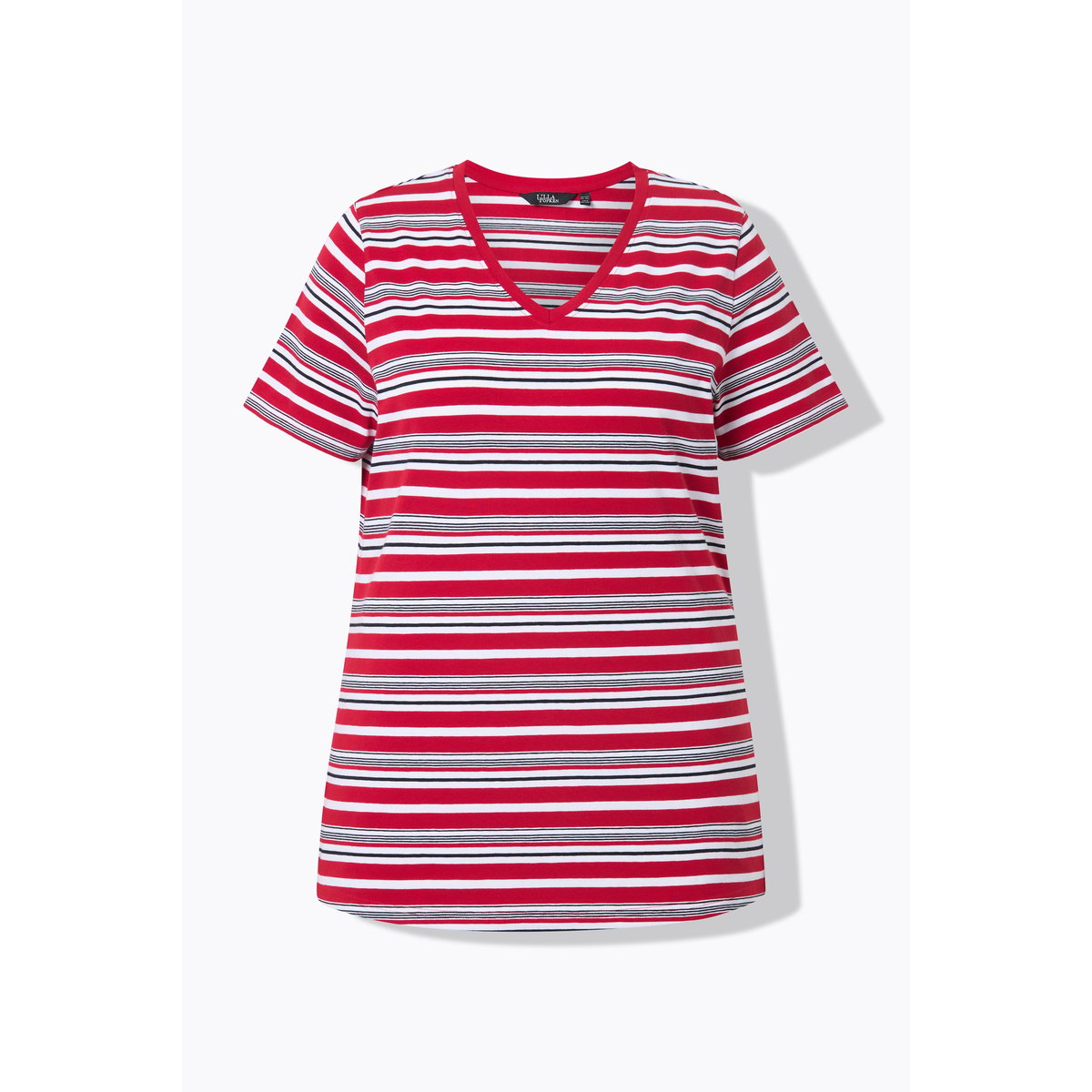 T-shirt rayé. Manches courtes et salsa, ULLA POPKEN
