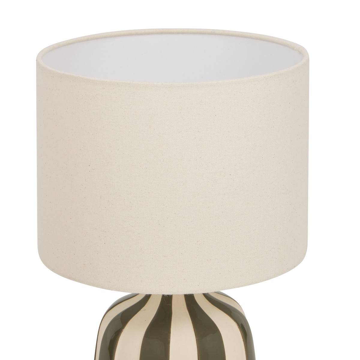 Lampe cylindrique en lin VILMA vert kaki, ATMOSPHERA