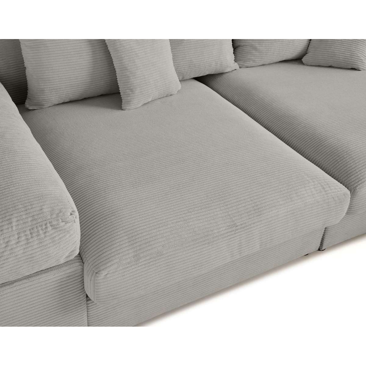 Aspen - canapé 4 places - assise profonde - velours côtelé gris clair, BEST MOBILIER