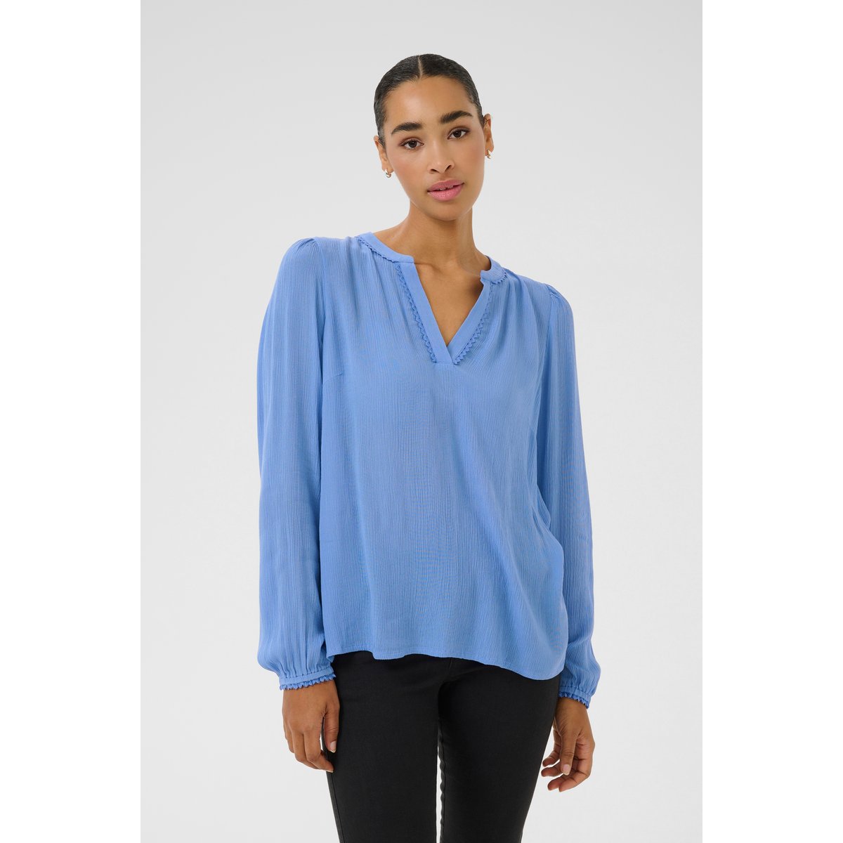 Blouse with long sleeve bleu ebb and flow, KAFFE