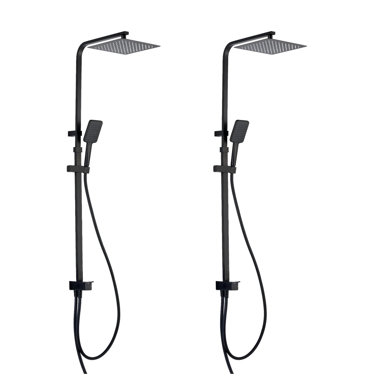 Lot de 2 colonnes de douche sans robinet, STUDIO noir, SENSEA