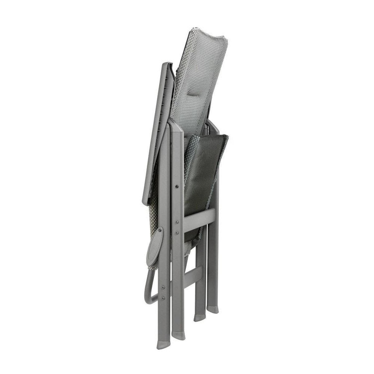 Fauteuil pliant matelassé dossier haut - ZEN-IT gris silver, LAFUMA MOBILIER