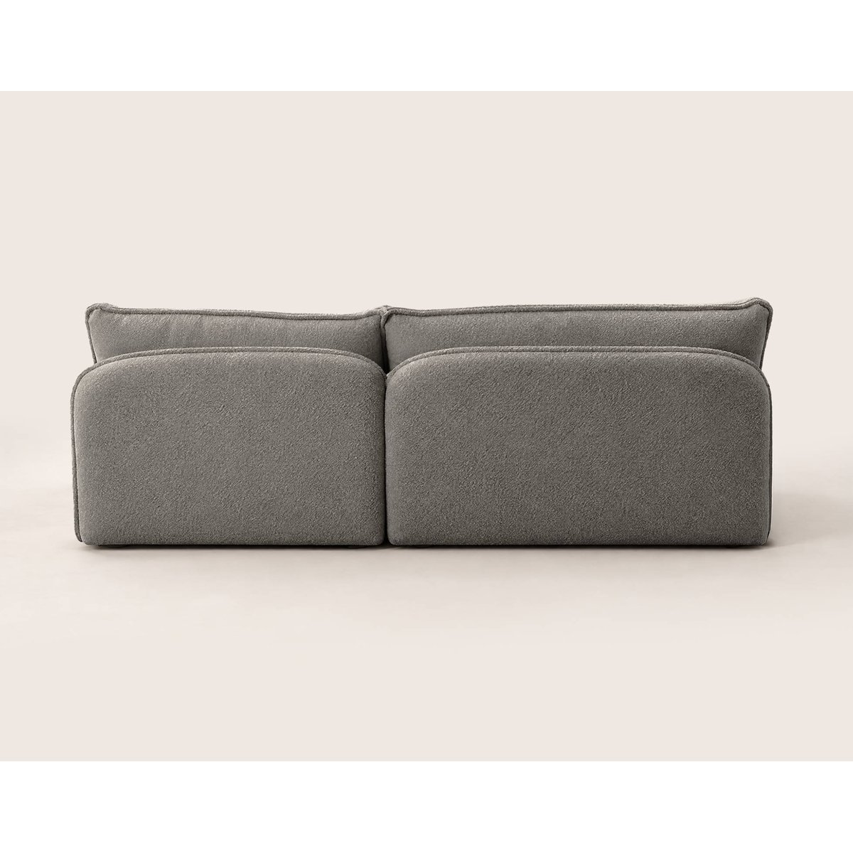 Canapé d'Angle droit en Tissu bouclette 4 places - LUCIEN gris, BEST MOBILIER