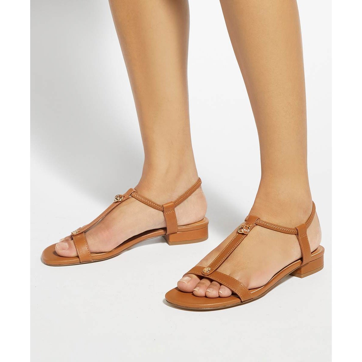 Sandales plates style Salomé - LYRA tan-leather, DUNE LONDON