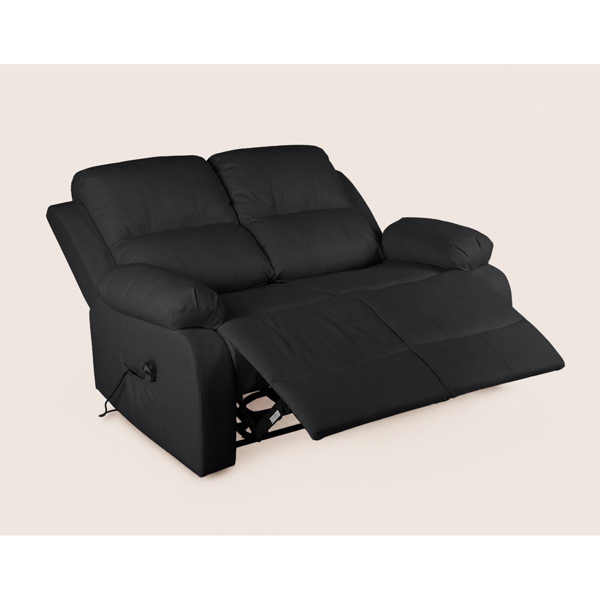 Canapé relax électrique en simili 2 places, ARMAND noir, BEST MOBILIER