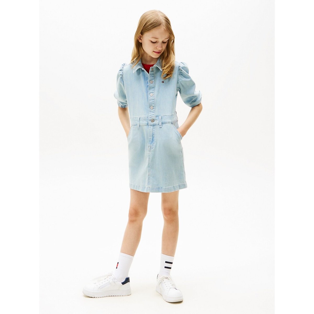 Robe denim manches aux coudes denim, TOMMY HILFIGER