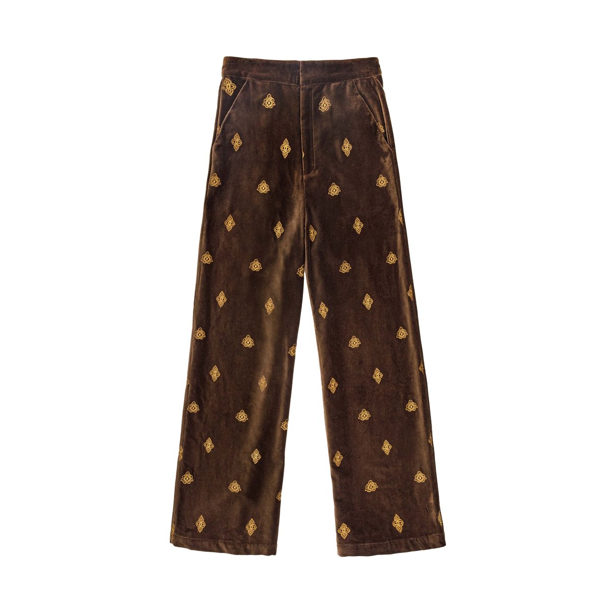 PANTALON imprimé ethnique PHELIA 16-marron, LA PETITE ETOILE