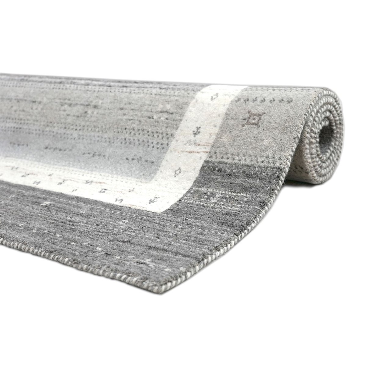 Tapis de salon tissé main en laine - MEMU argent multi, THEKO