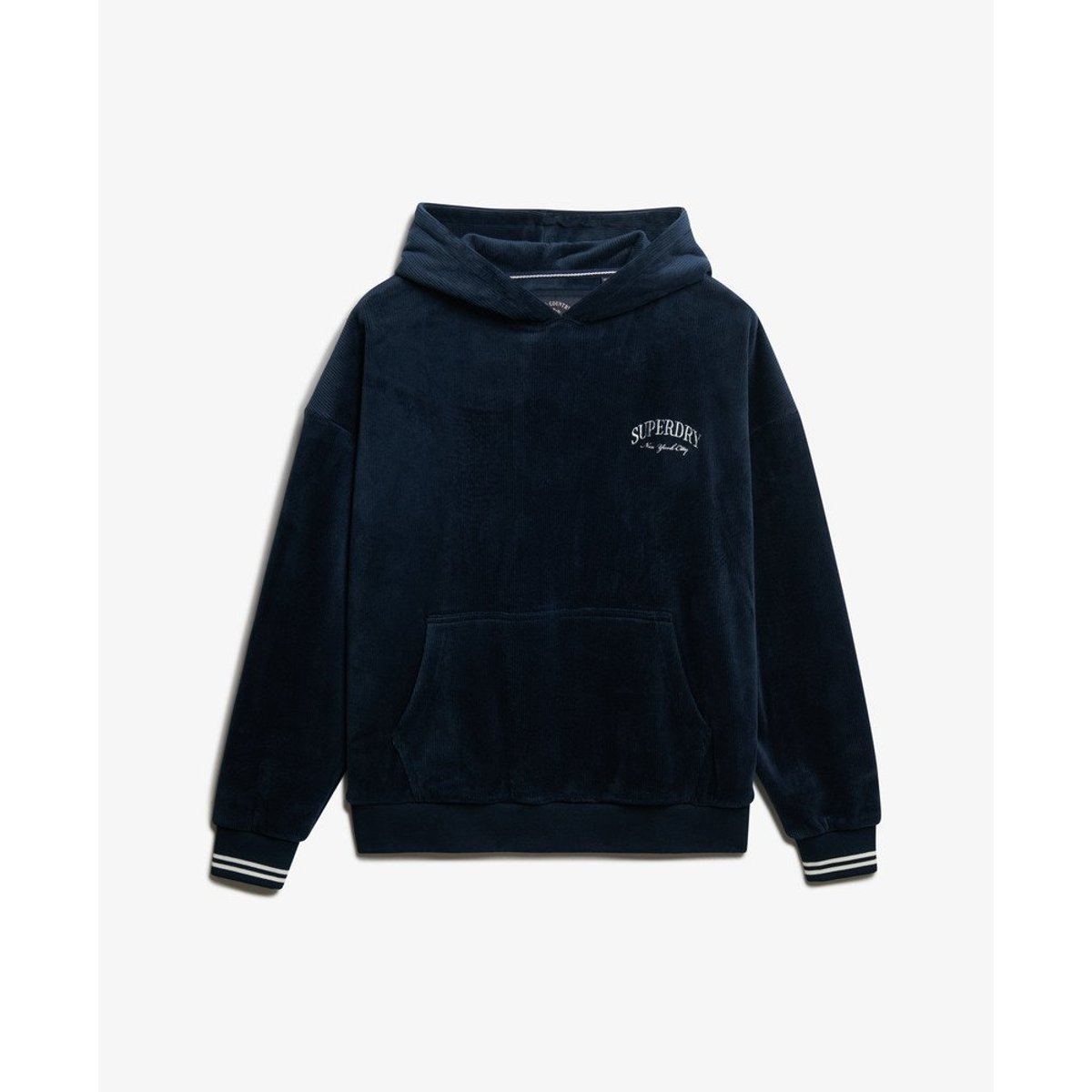 Country Club Velour Sweat à capuche décontracté bleu marine intense, SUPERDRY