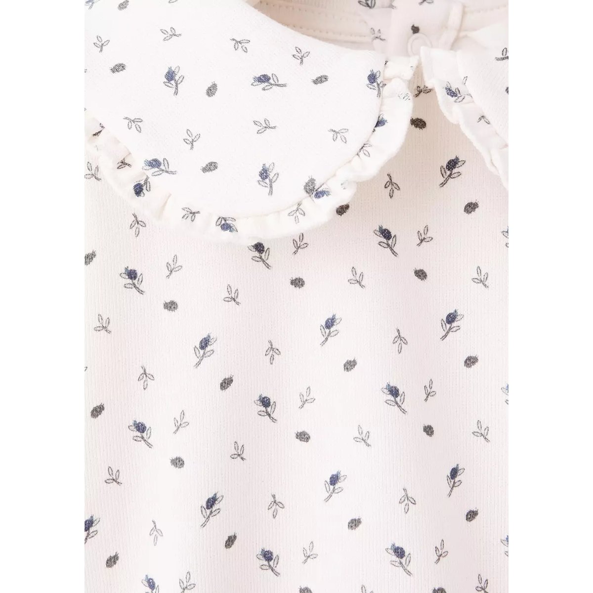 Sweat à fleurs col Claudine écru, MANGO BABY