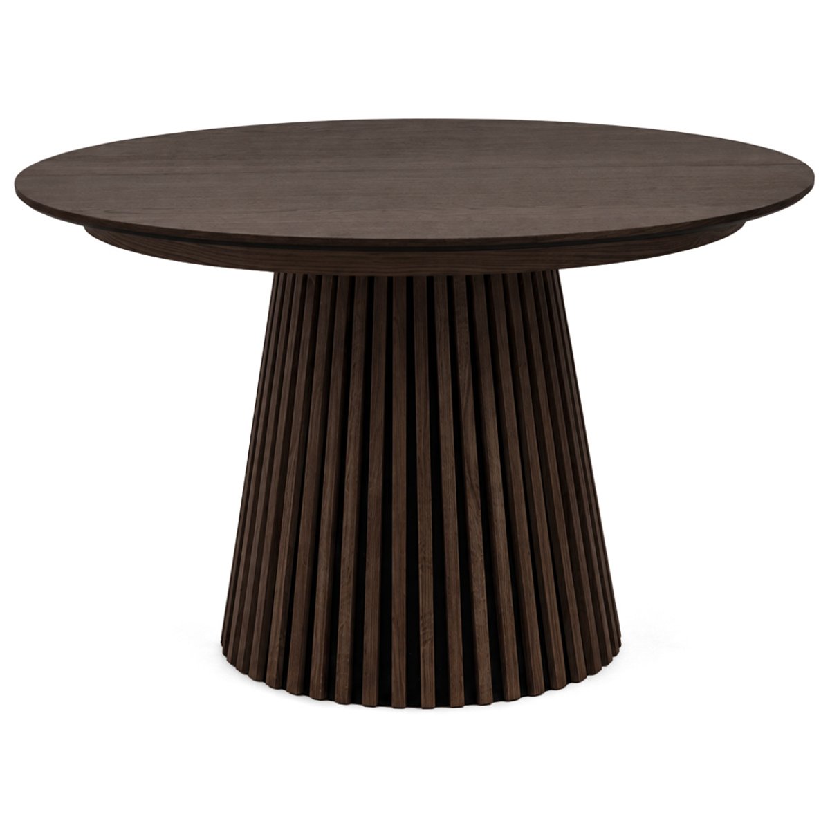 Table à manger ronde extensible bois 4-8pl, FREYA marron, BEST MOBILIER