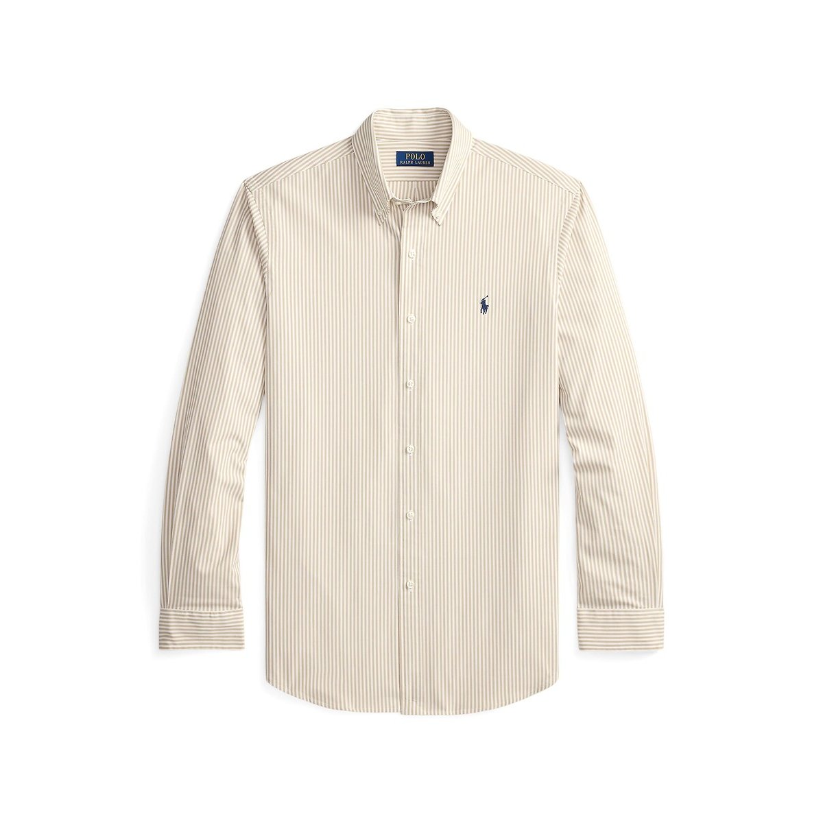 Chemise rayée Slim Fit popeline stretch beige/blanc, POLO RALPH LAUREN