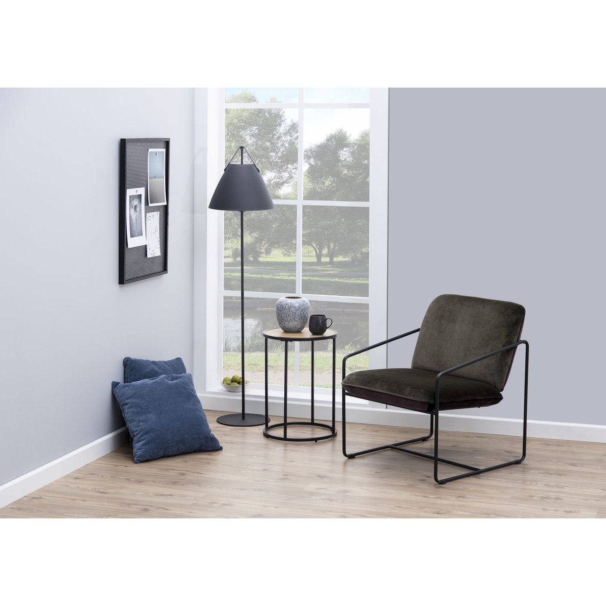 Table d'appoint ronde design industriel SIREINE beige, TOILINUX