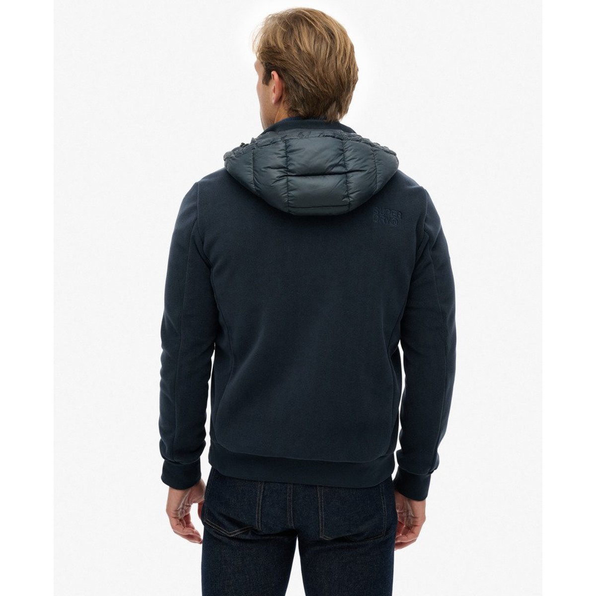 Veste à capuche en polaire Storm Hybrid bleu marine éclipse, SUPERDRY