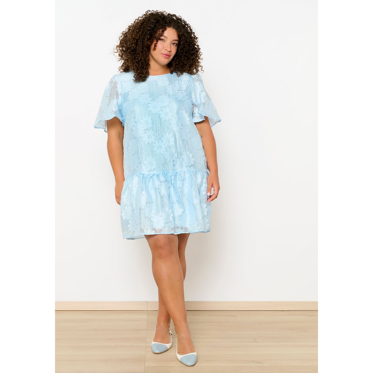Robe fluide dos noué bleu pastel, LOLALIZA