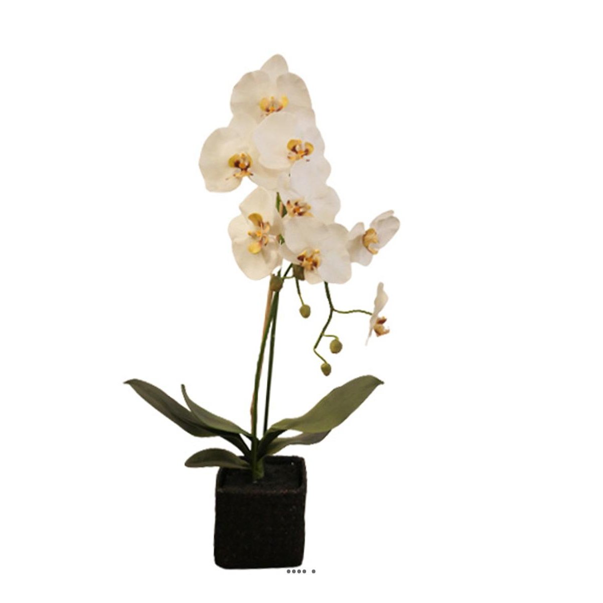 Sublime orchidée artificielle en pot H 75 cm blanc neige, ARTIFICIELLES