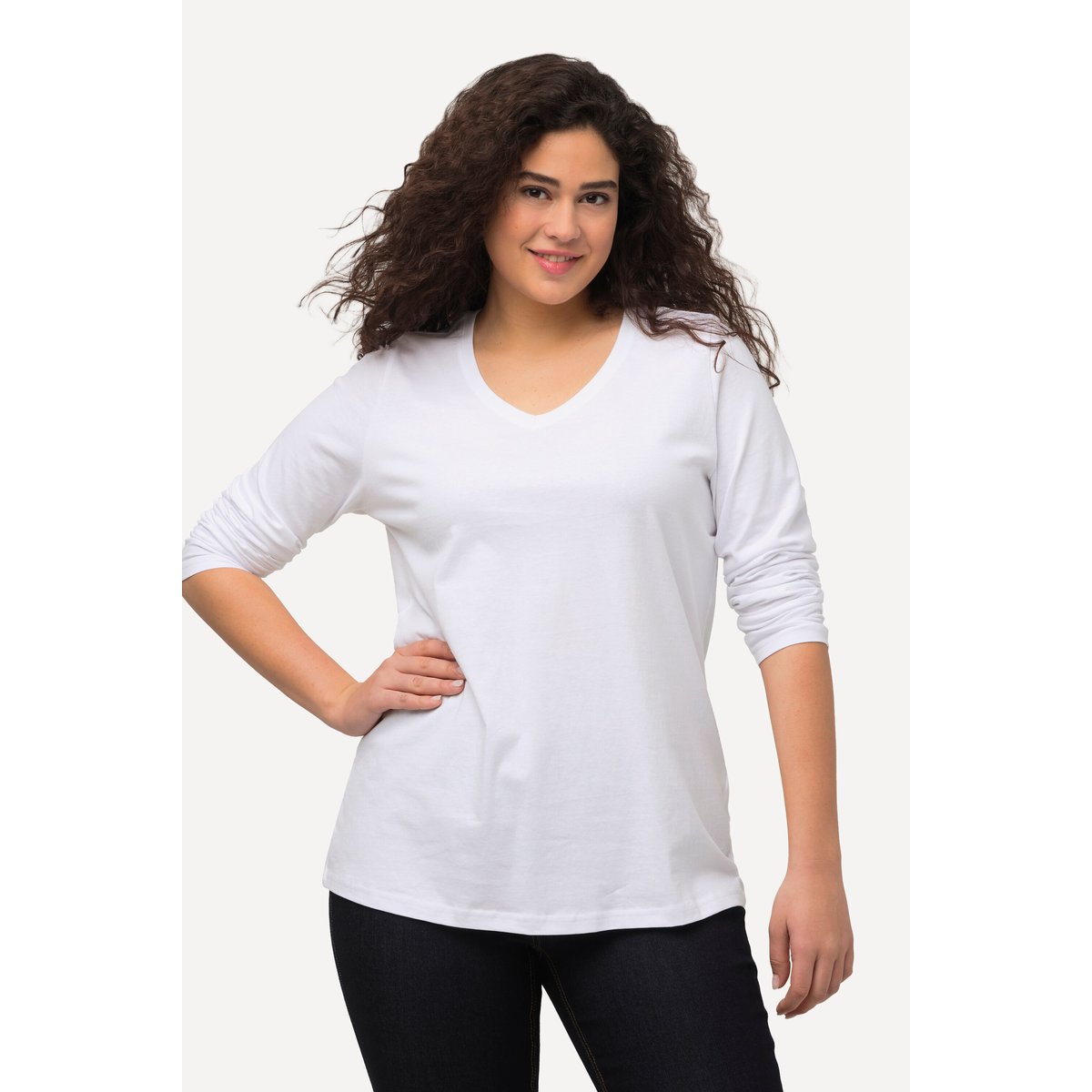 T-shirt Coupe Slim Fit blanc neige, ULLA POPKEN
