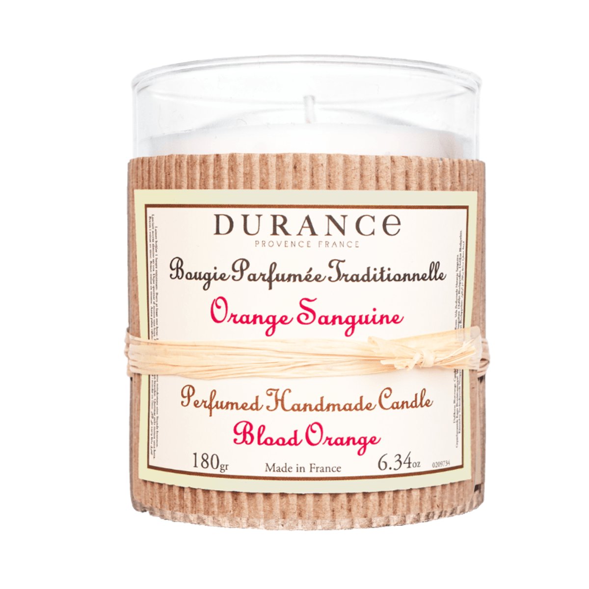 Bougie parfumée ORANGE SANGUINE couleur unique, DURANCE