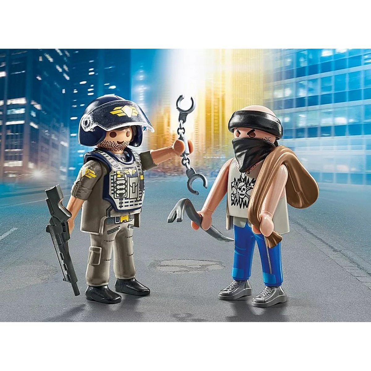 City Action Duo Policier et bandit multicolore, PLAYMOBIL