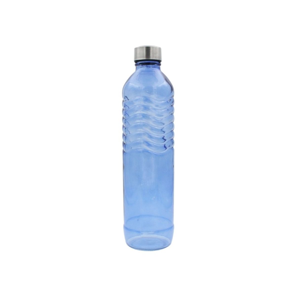 Bouteille bleue en verre coloré, GLOUPOP bleu, ARTIME
