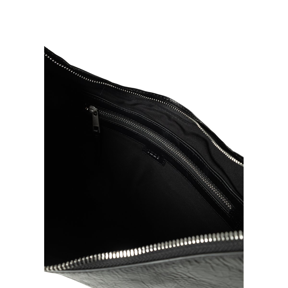 Sac à main demi-lune cuir glacé M ALLANE noir, IKKS