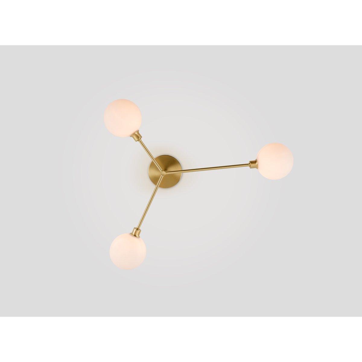 Plafonnier de 3 lampes laiton, HOUSEOF