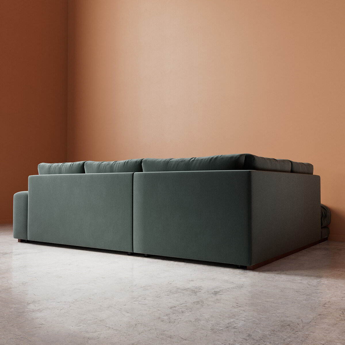 Denver Crushed Velvet Corner Chaise Sofa hydro, SWOON