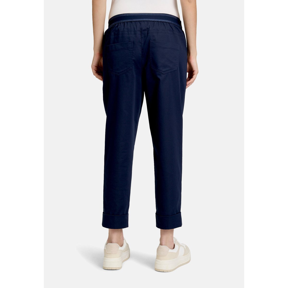 Pantalon casual à taille élastique navy blue, BETTY & CO