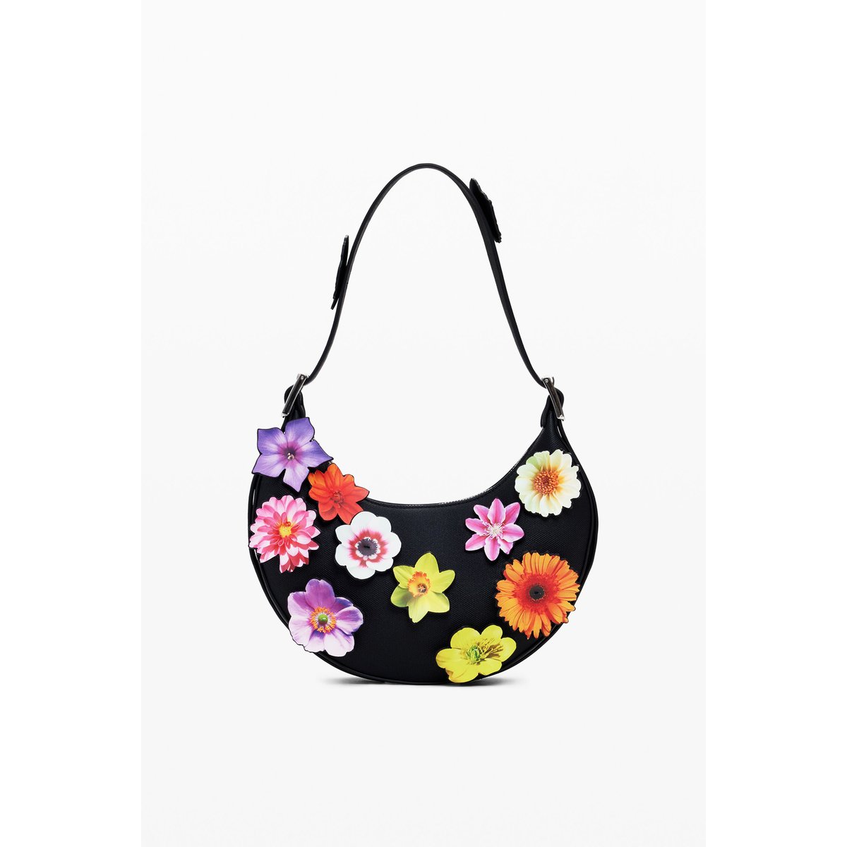 Sac à appliques florales Tyler McGillivary noir, DESIGUAL