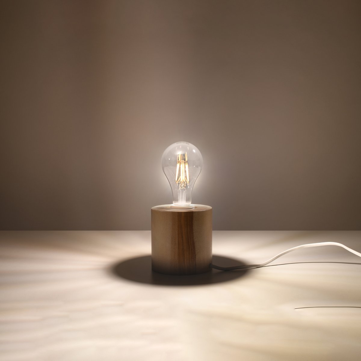 Lampe à poser Bois Bois Naturel E27 1 Salgado marron, EDEN