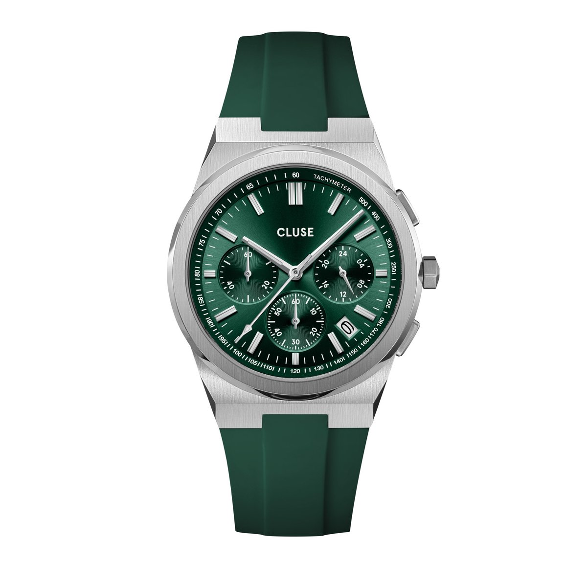 Montre Analogique VIGOUREUX CHRONO argenté vert vert, CLUSE