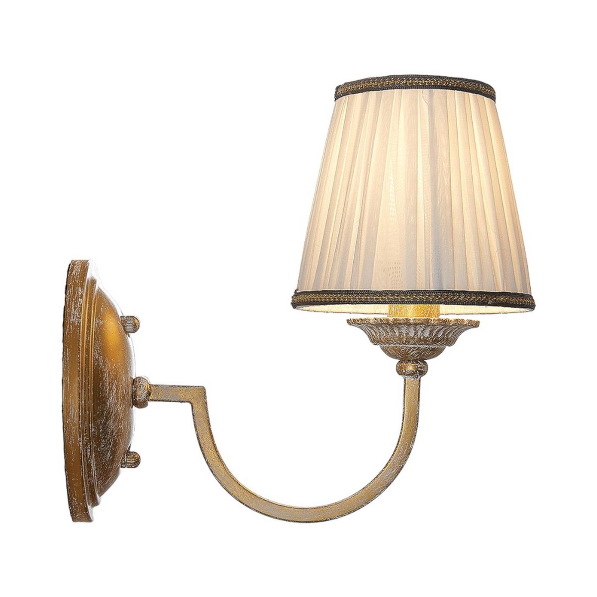 Applique en textile traditionnelle, Lumiel crème, laiton ancien, LINDBY