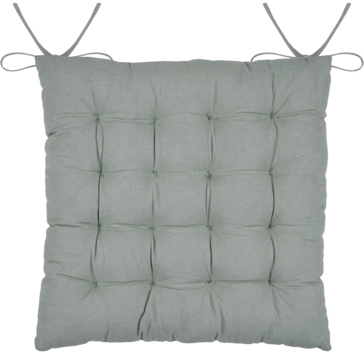 Lot de 4 galettes de chaise réversible coton YUKI multicolore, DECORATIE