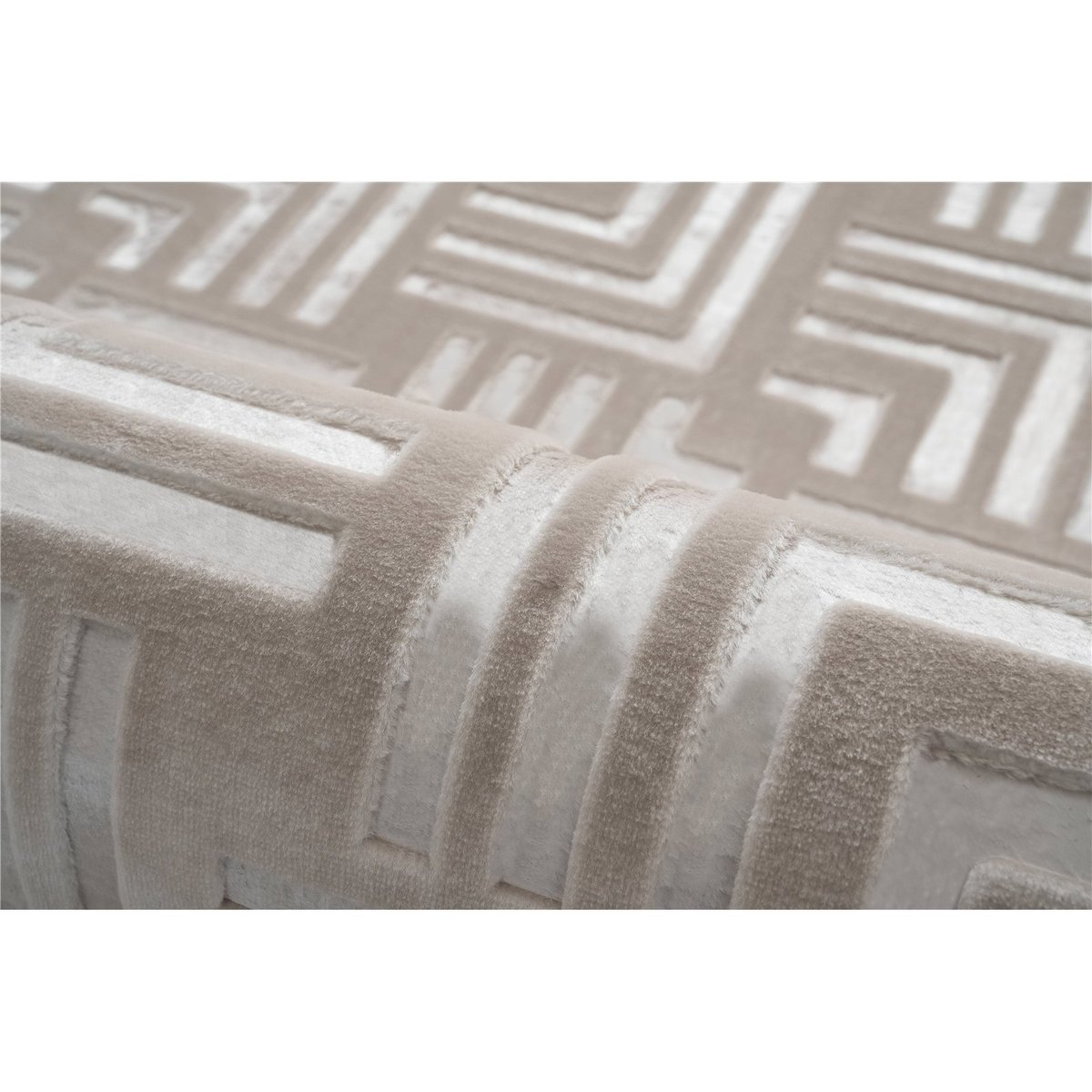 Tapis à motif géométrique en relief beige et blanc, ARTE ESPINA