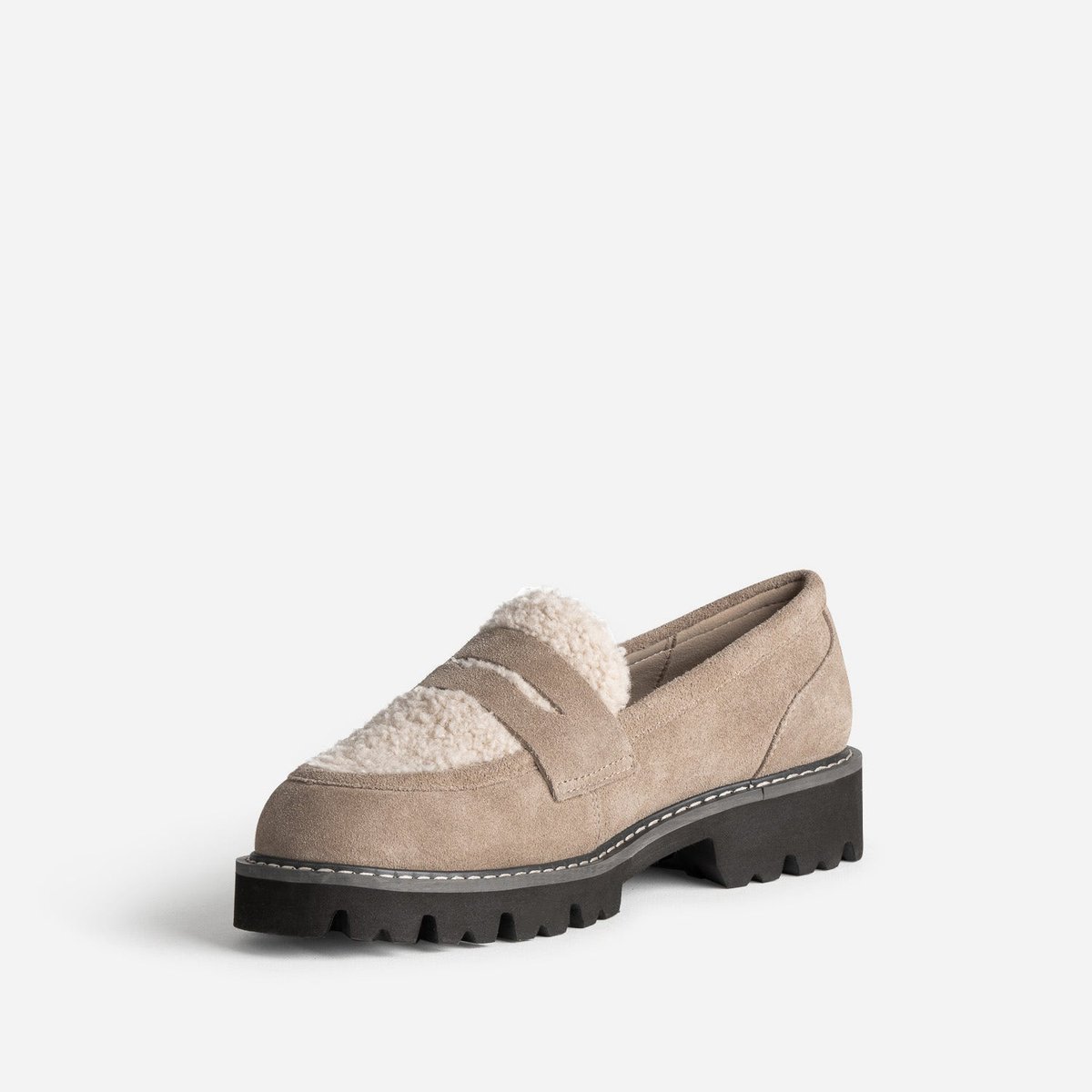 Mocassin en cuir GERMINA taupe, ERAM