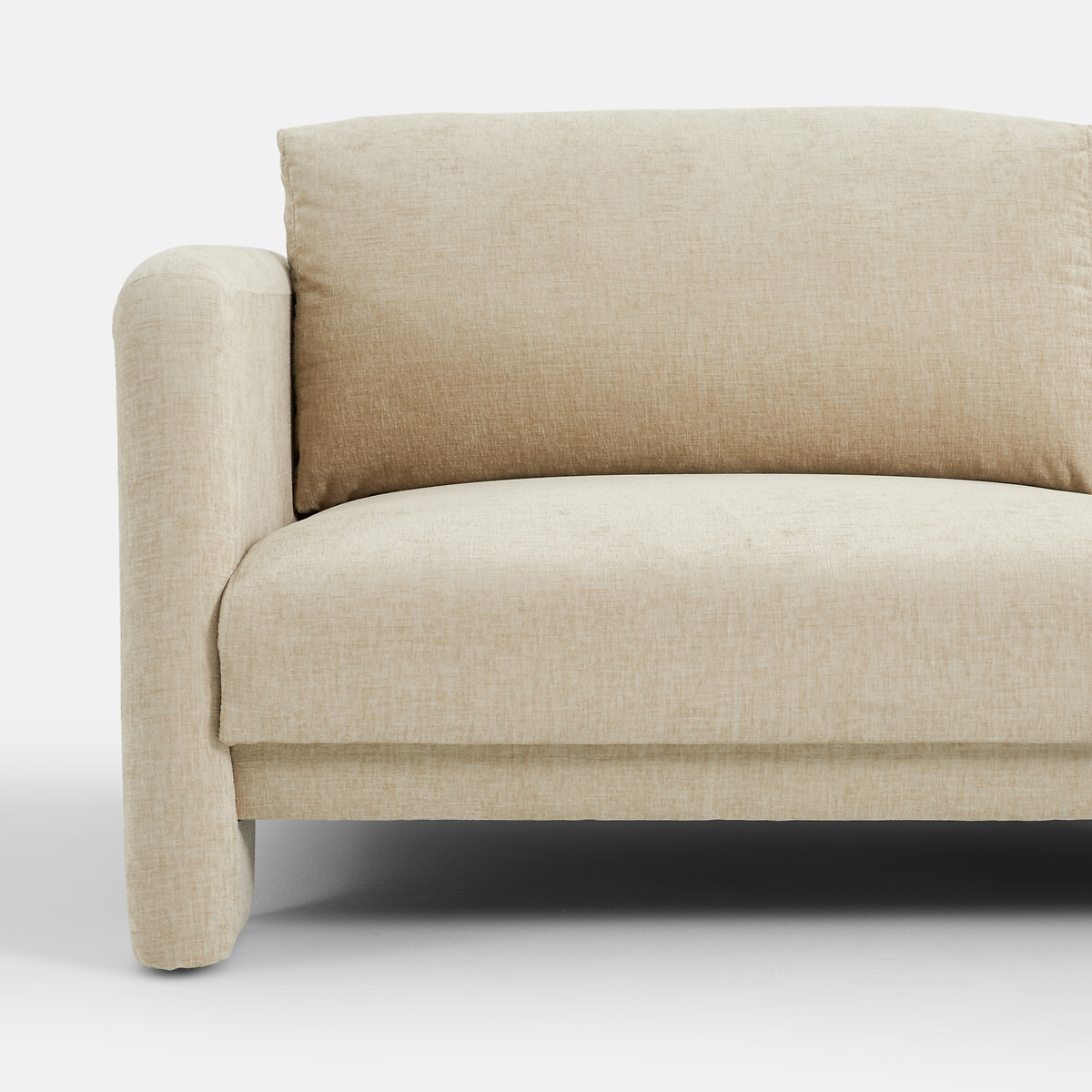 Canapé droit 2 ou 3 places, en chenille flammée, MOLTA beige, LA REDOUTE INTERIEURS