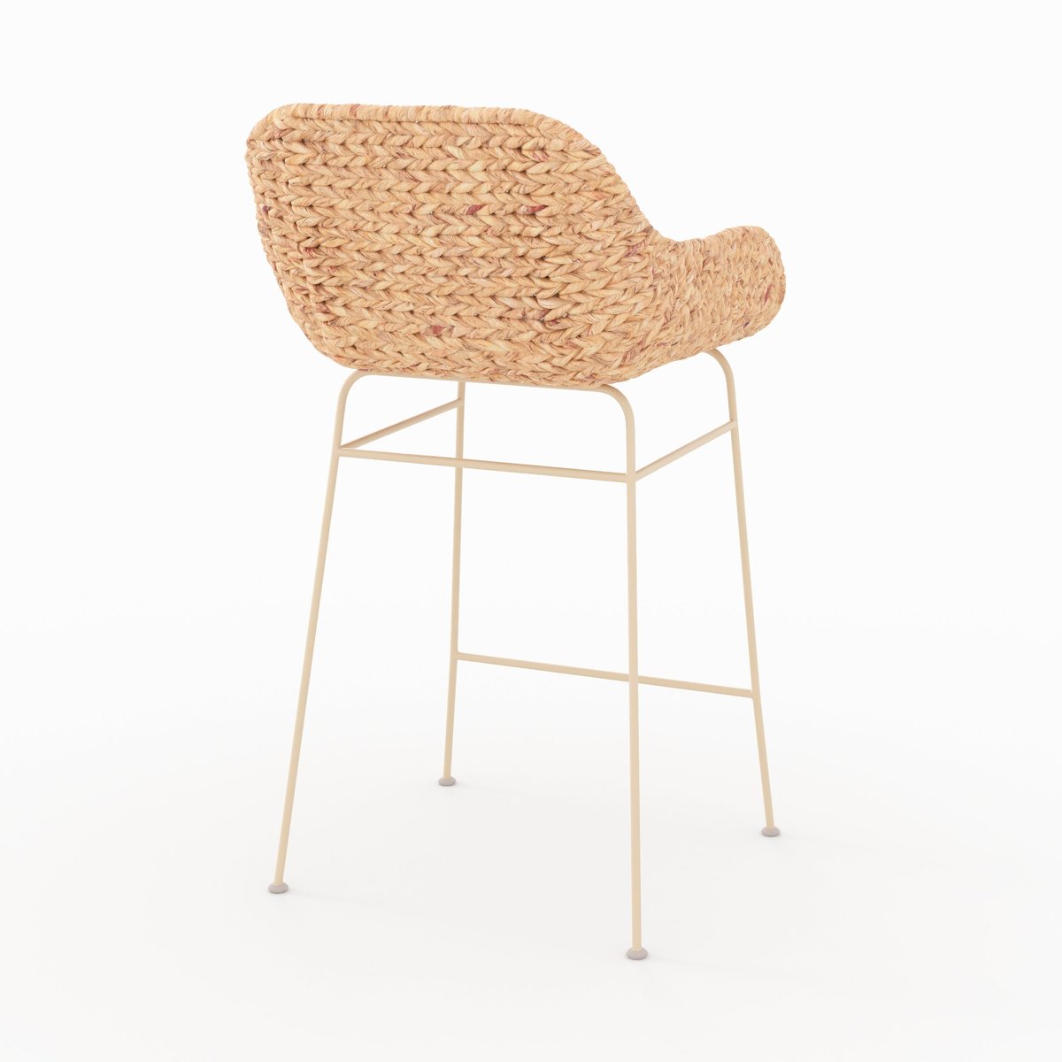 Lot de 2 chaises pour îlot central 66 cm en matière naturelle - FARO beige, MAISON PAVANE