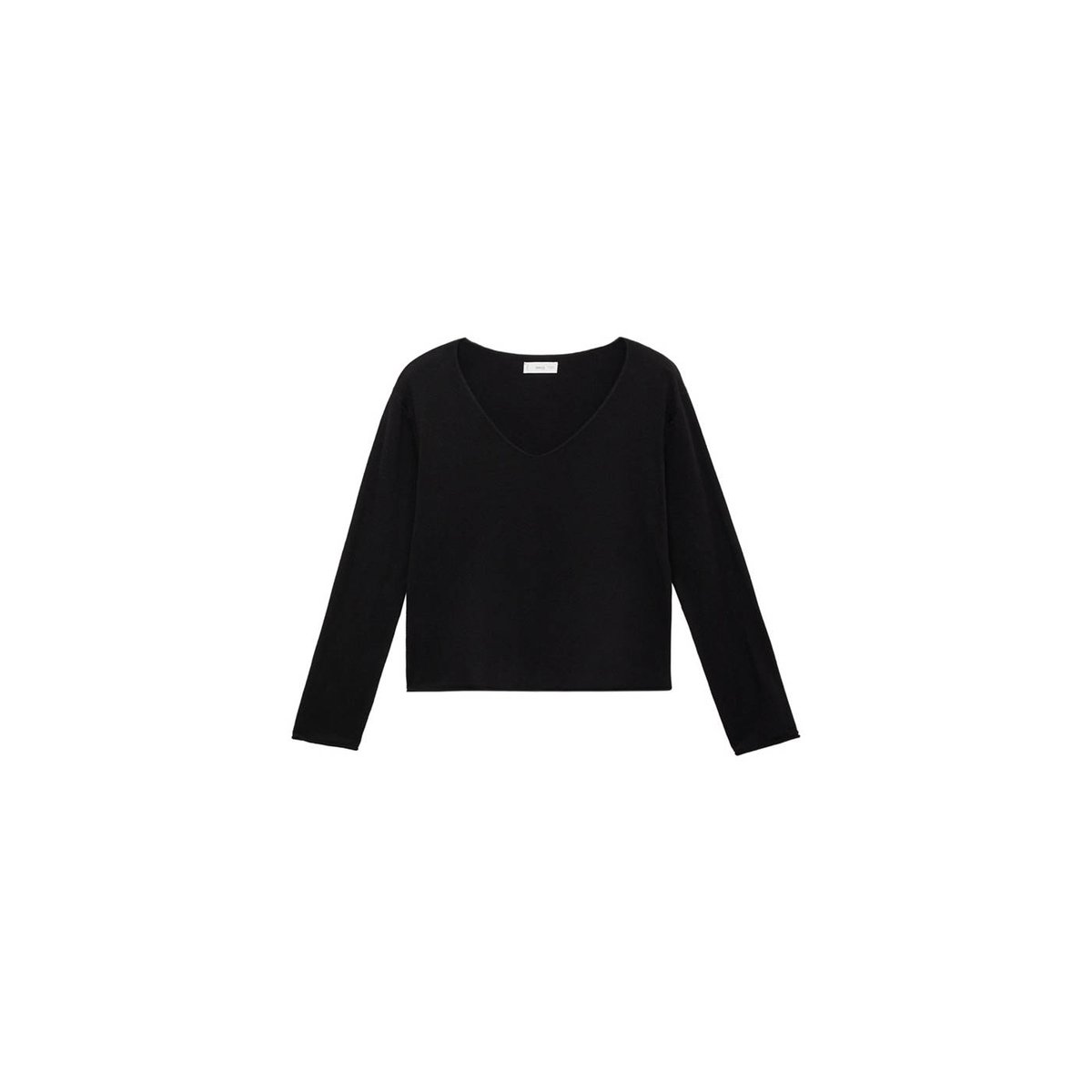 Pull-over maille col en V gris anthracite, MANGO TEEN