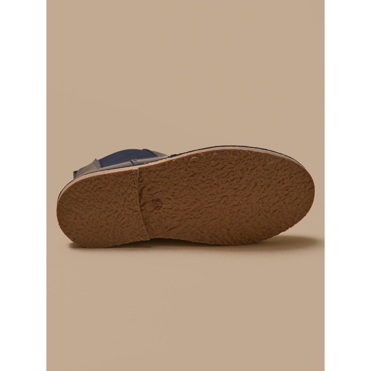 Boots bout fleuri en cuir encre, CYRILLUS