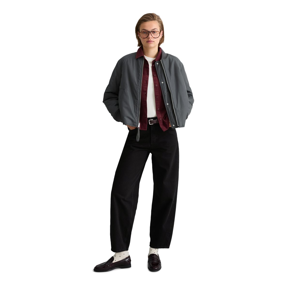 Blouson réversible coupe classique en polyester recyclé gris, MARC O’POLO DENIM