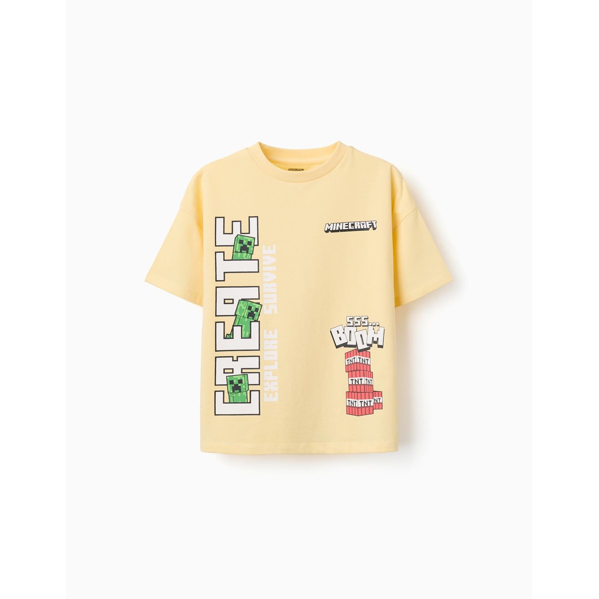T-shirt en coton avec imprimés Minecraft jaune, ZIPPY