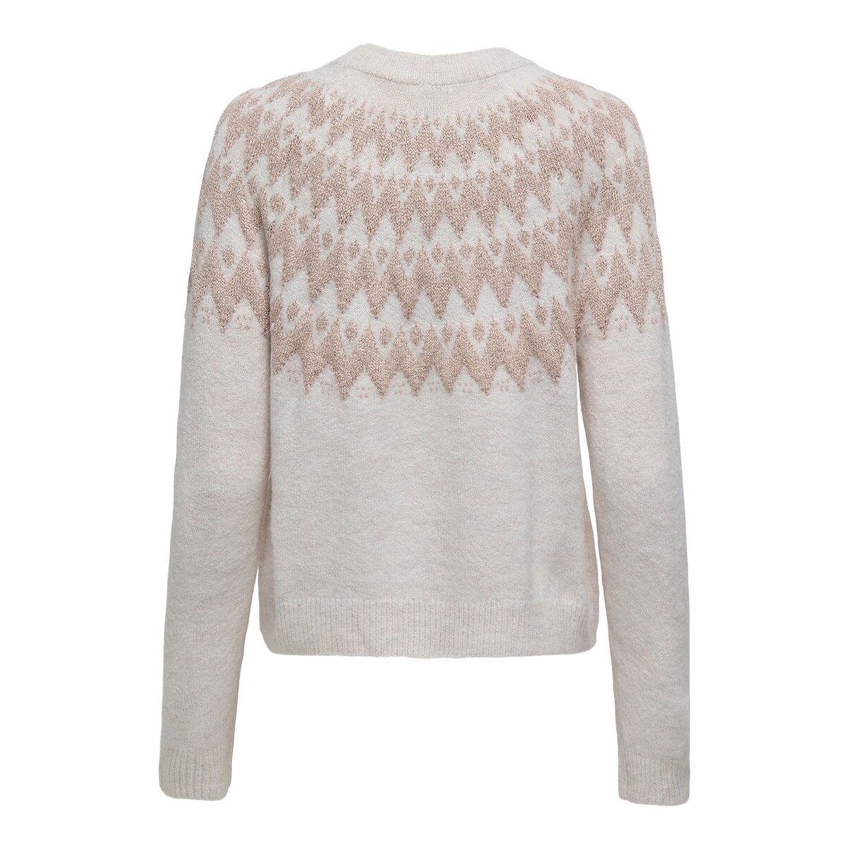 Jacquard Crew Neck Jumper with Long Sleeves ecru , ONLY