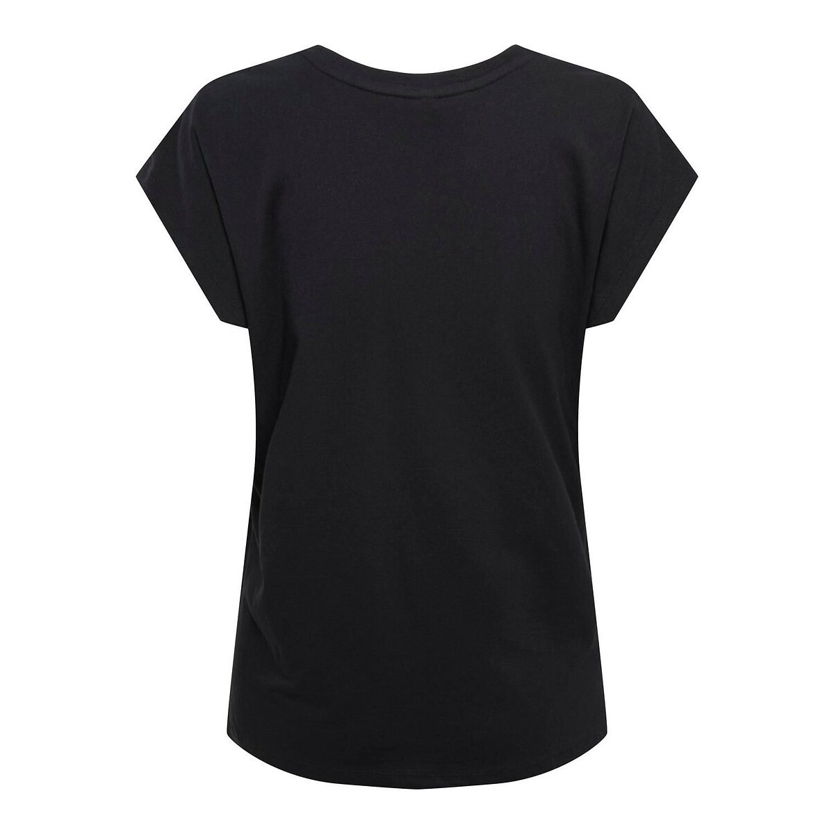 T-shirt con scollo a V e cuore sul petto nero , ONLY