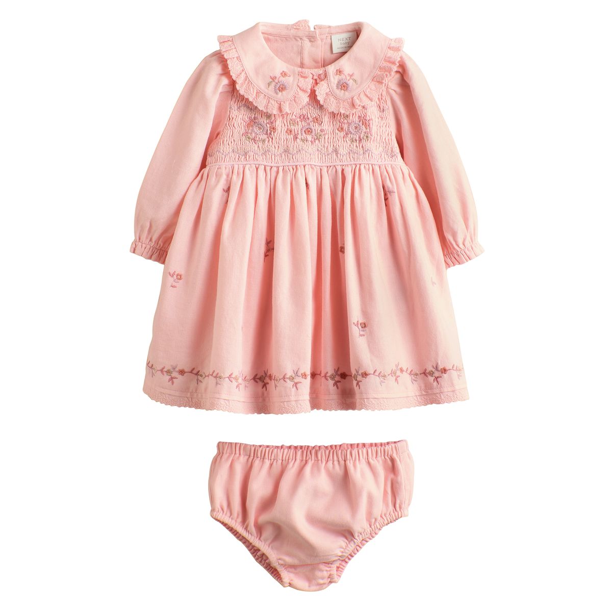 Robe brodée pour bébé rose, NEXT