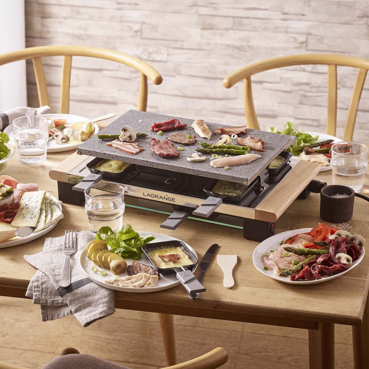 Raclette pierre elégance bois clair à poser couleur unique, LAGRANGE